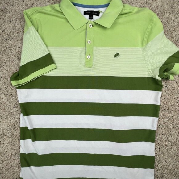 Banana Republic Other - Banana Republic Polo Shirt Mens Large Green Striped Adult Casual Cotton S/S